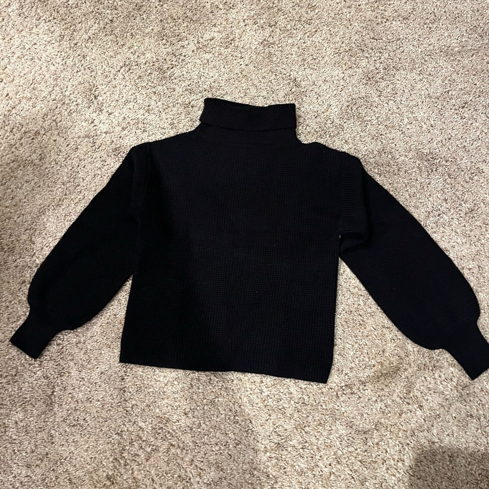 Francesca's Collections Classic Black Turtleneck Sweater Small
